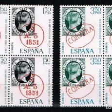 Sellos: ESPAÑA 1969 - EDIFIL 1922/23** - DÍA MUNDIAL DEL SELLO - SERIE COMPLETA EN BLOQUE DE 4 SELLOS NUEVOS
