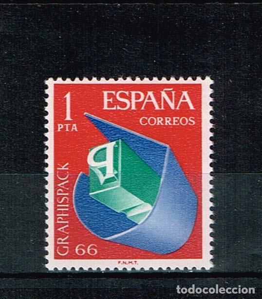 Sellos: Espa&ntilde;a 1966 - Edifil 1709** - GRAPHISPACK 66 - Foto 1