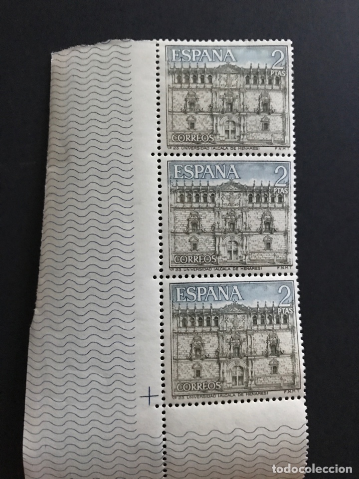 Sellos: EDifil 1733 Espa&ntilde;a a&ntilde;o 1966 en bloque de 3 - Foto 1
