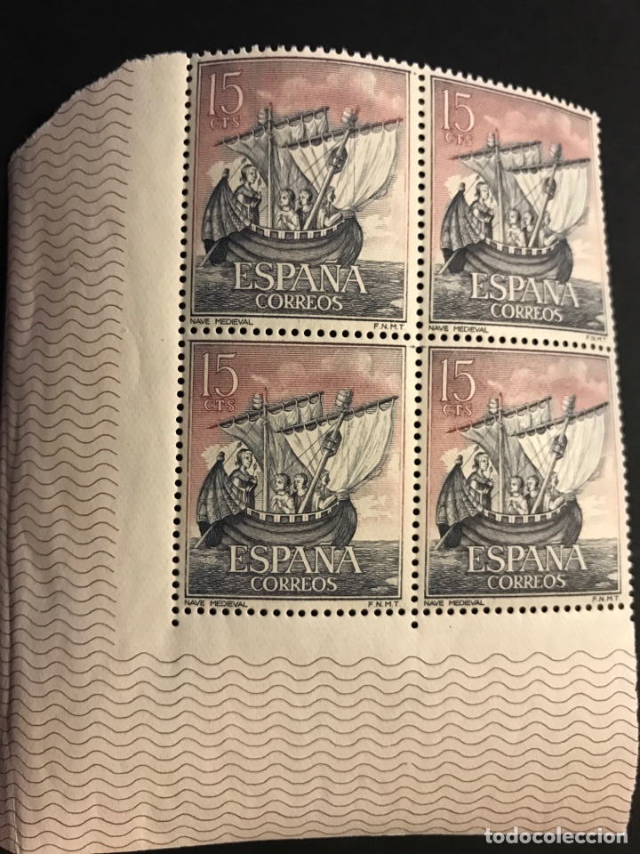 Sellos: Sellos Espa&ntilde;a 1964 bloque de 4 Ref 1599 - Foto 1