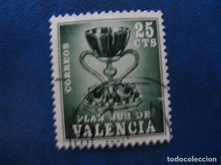 Sellos: 1968 plan sur de valencia, santo grial, edifil 5 - Foto 1