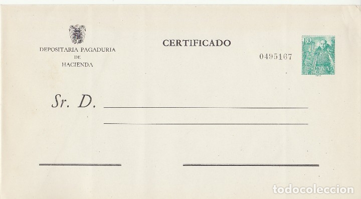 Sellos: Sobre : ADMINISTRACIÓN PÚBLICA. GENERAL FRANCO Y CASTILLO de la MOTA. 1958 - Foto 3 - 172288658