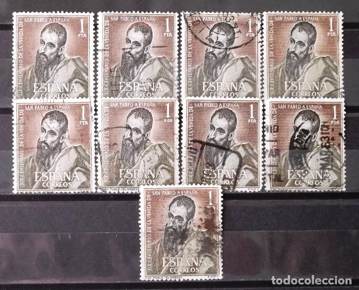 Sellos: 1493, NUEVE SERIES USADAS. SAN PABLO. - Foto 1