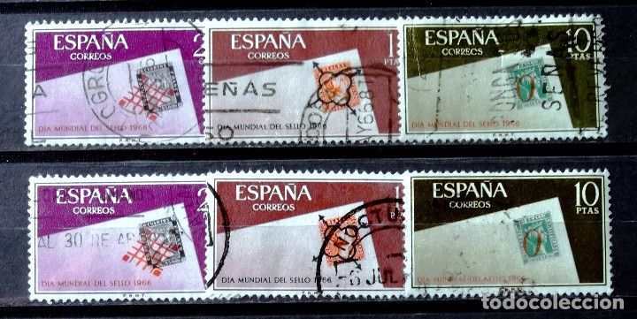 Sellos: 1723-5, DOS SERIES USADAS. D&Iacute;A DEL SELLO. - Foto 1