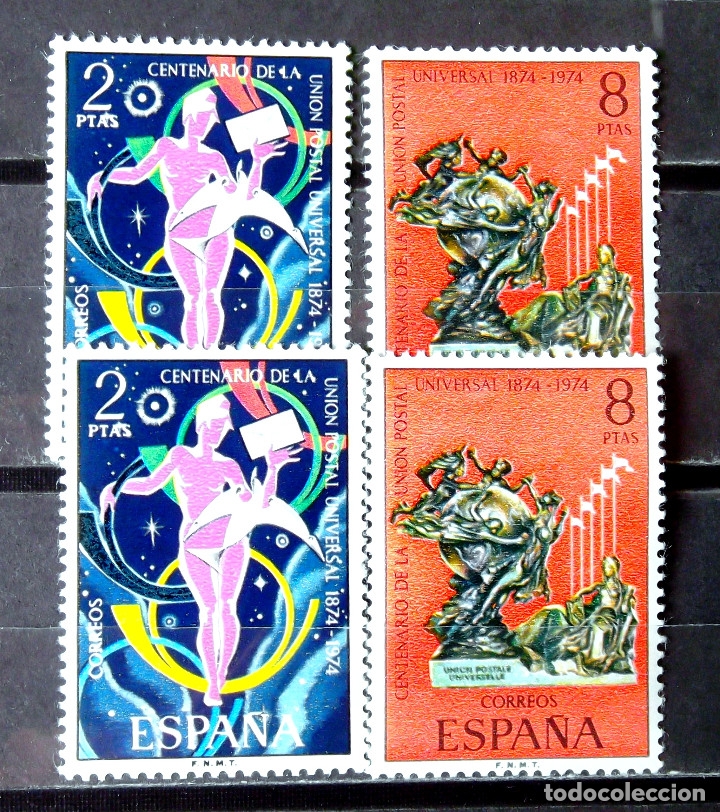 Sellos: 2211-2, DOS SERIES NUEVAS, SIN CH. UNI&Oacute;N POSTAL - Foto 1