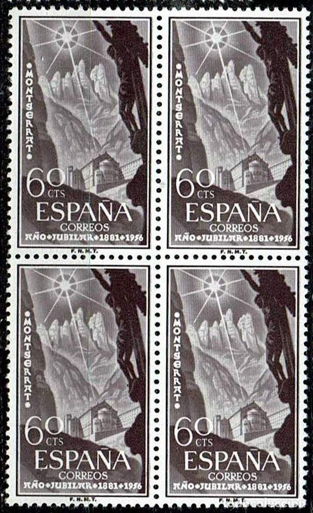 Sellos: ESPA&Ntilde;A 1956 - EDIFIL 1193 BLOQUE 4 - Foto 1