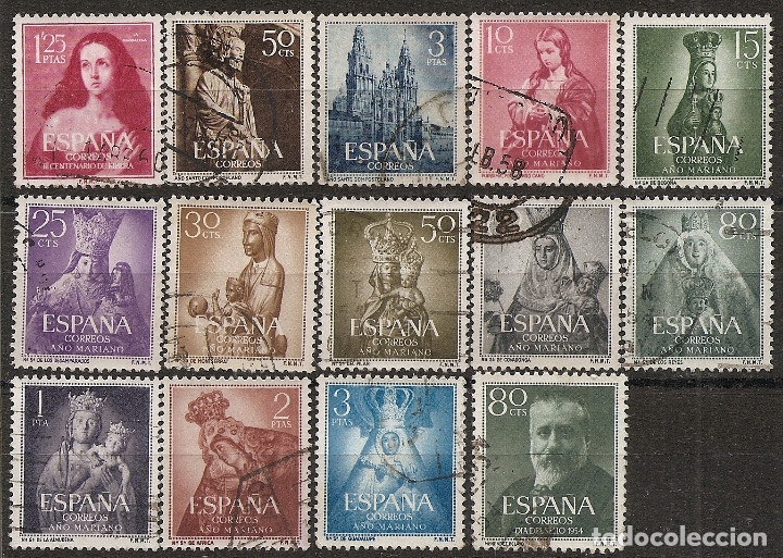 Sellos: 1954-a&ntilde;o completo-USADO - Foto 1