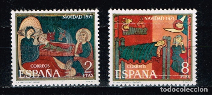 Sellos: Espa&ntilde;a 1971 - Edifil 2061/62** - Navidad - Foto 1
