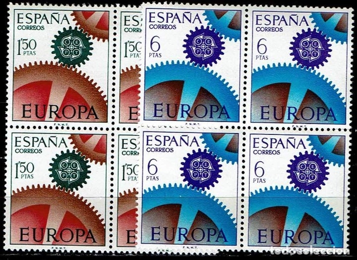 Sellos: ESPA&Ntilde;A 1967 - EDIFIL 1795/1796 (**) EN BLOQUE DE 4 - Foto 1