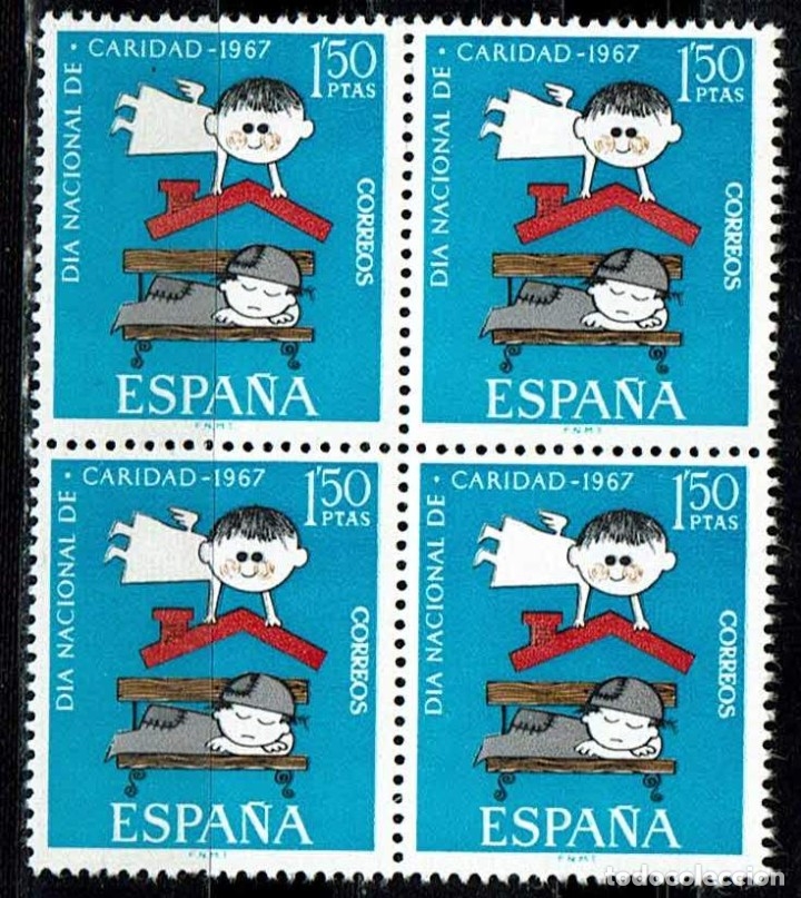 Sellos: ESPA&Ntilde;A 1967 - EDIFIL 1801 (**) EN BLOQUE DE 4 - Foto 1