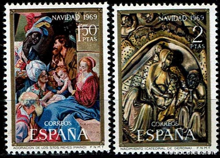 Sellos: ESPA&Ntilde;A 1969 - EDIFIL 1944/1945 (**) - Foto 1