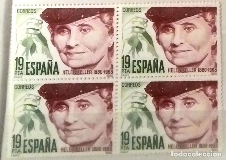 Sellos: EDIFIL 2574** BLOQUE DE 4 - CENTENARIO HELLEN KELLER - Foto 1