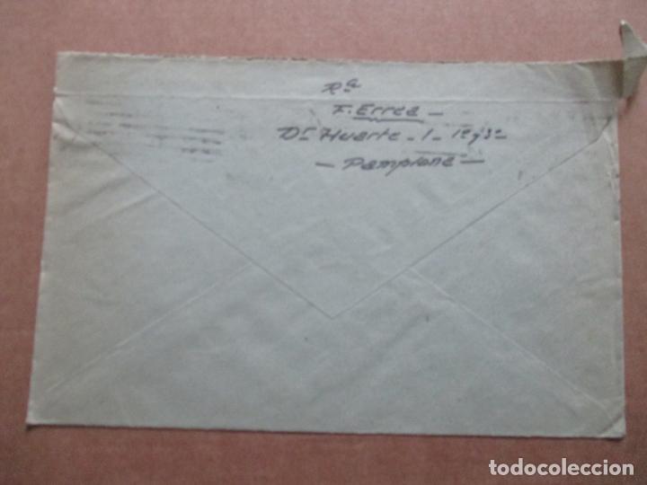 Sellos: CIRCULADA 1955 de pamplona navarra a madrid - Foto 2