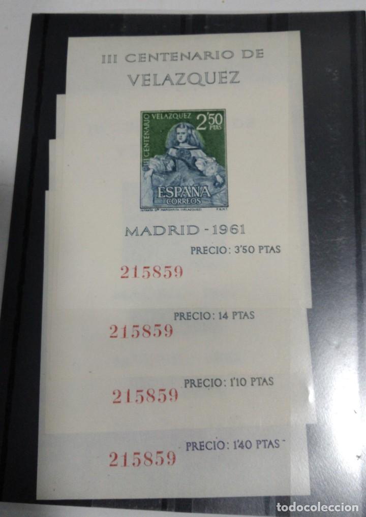 Sellos: III CENTENARIO DE VELAZQUEZ - 1961 - CUATRO HB - MISMA NUMERACI&Oacute;N