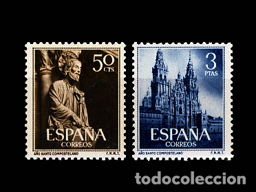 Sellos: 1130/31 A&Atilde;�O SANTO COMPOSTELANO. CN - Foto 1