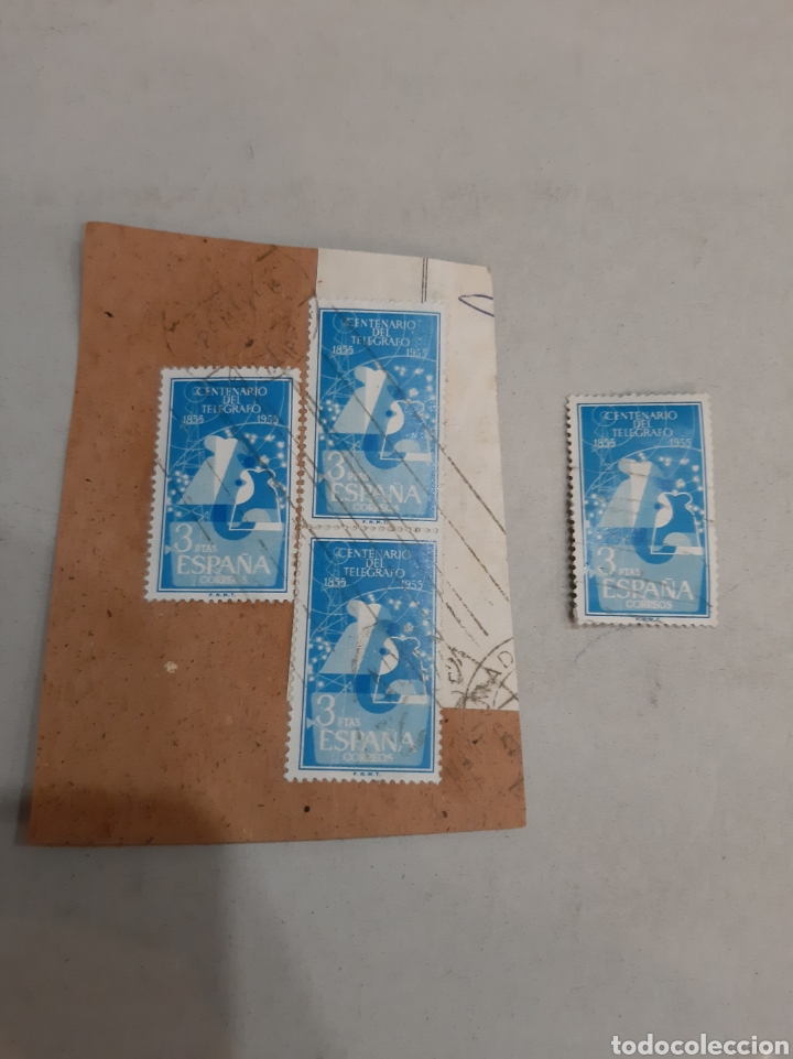 Sellos: Sellos Espa&ntilde;a Centenario tel&eacute;grafo 1955 - Foto 1