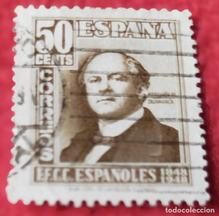 Sellos: Sello Espa&ntilde;a 1948 Centenario del Ferrocarril n&ordm; 1037 - Foto 1