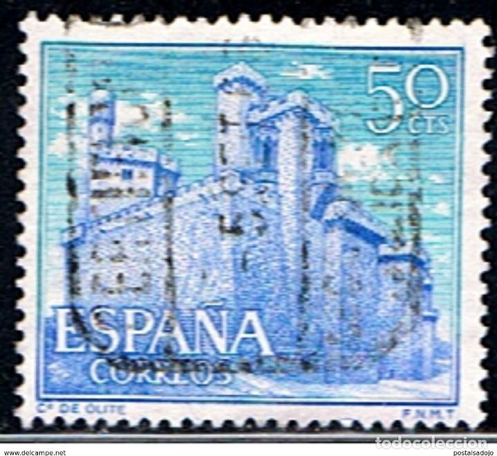 Sellos: ESPA&Ntilde;A // EDIFIL 1741 // 1966 ... USADO - CASTILLO DE OLITE - Foto 1