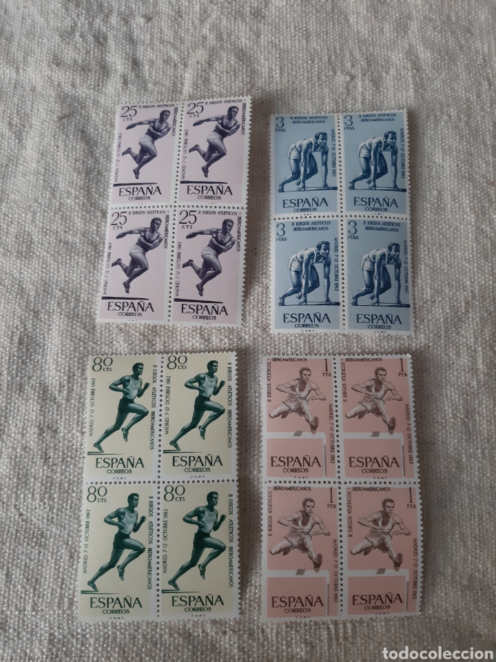 Francobolli: Deportes Atletismo 1963 edifil 1450/53 bloque cuatro perfecto