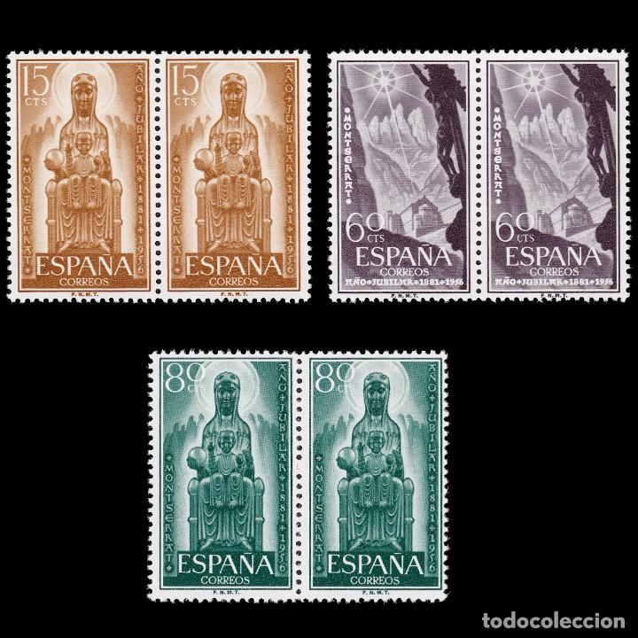 Sellos: 1956.A&ntilde;o Jubilar Montserrat .Blq 2.MNH Edifil 1192-1194