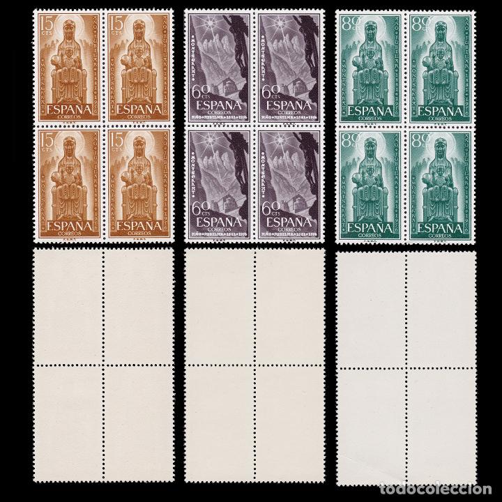 Sellos: 1956.A&ntilde;o Jubilar Montserrat .Blq 4.MNH Edifil 1192-1194