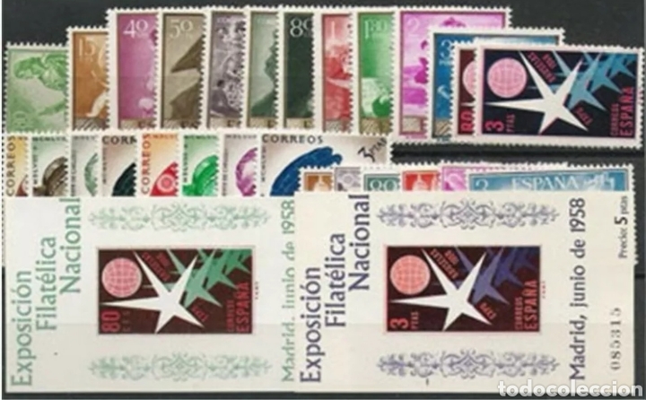 Timbres: ESPA&Ntilde;A SPAIN 1958 - A&Ntilde;O COMPLETO - EDIFIL 1209-1237 - SELLOS NUEVOS SIN CHARNELA MNH