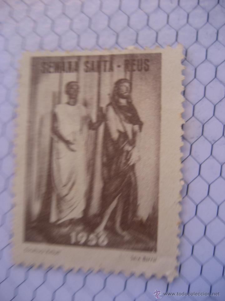 Sellos: Reus. Semana Santa 1956. Vi&ntilde;eta - Foto 1