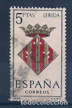 Sellos: ED. 1554. ESCUDO DE L&Eacute;RIDA. USADO - Foto 1