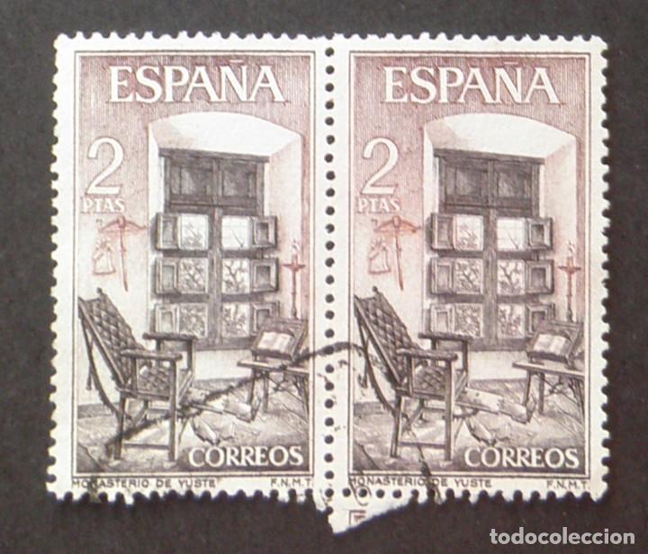 Sellos: 2 bloque 1965 Espa&ntilde;a Monasterio de Yuste C&aacute;ceres - Foto 1