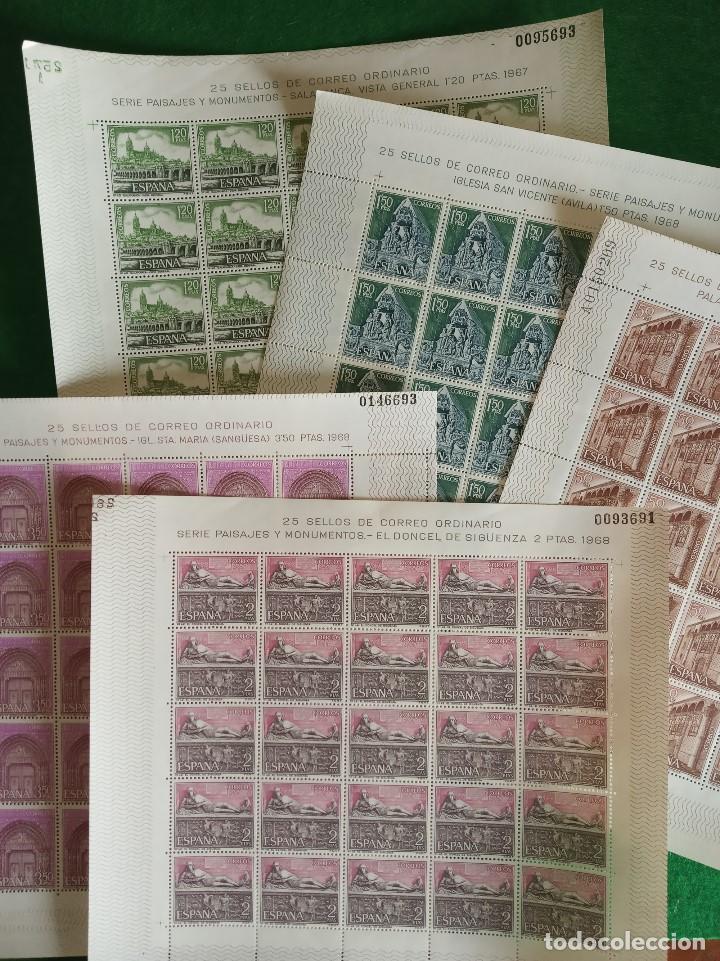 Sellos: SERIE PAISAJES Y MONUMENTOS 1968. 25 SERIES PLIEGO COMPLETAS. EDIFIL 1875/1879