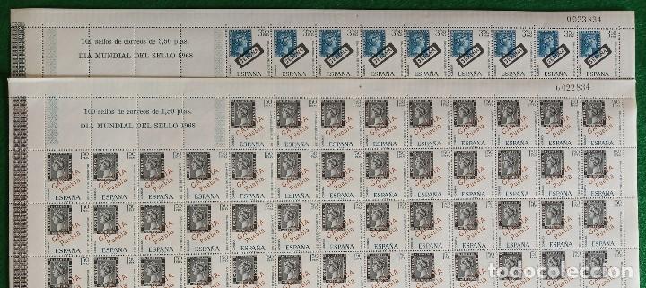 Sellos: SERIE DIA MUNDIAL DEL SELLO 1968. 100 SERIES PLIEGO COMPLETAS. EDIFIL 1869/1870