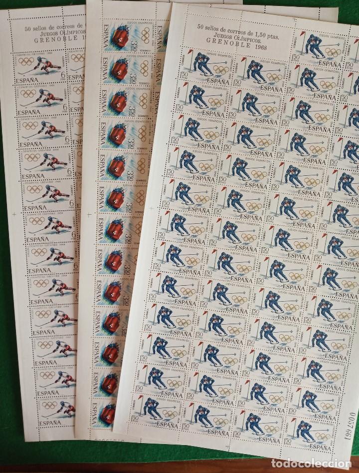 Sellos: SERIE JUEGOS OLIMPICOS GRENOBLE 1968. 50 SERIES PLIEGO COMPLETAS. EDIFIL 1851/1853