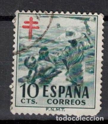 Sellos: ESPA&Ntilde;A 1951 - EDIFIL 1104 - PRO TUBERCULOS - Foto 1