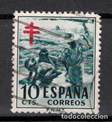 Sellos: ESPA&Ntilde;A 1951 - EDIFIL 1104 - PRO TUBERCULOS - Foto 1
