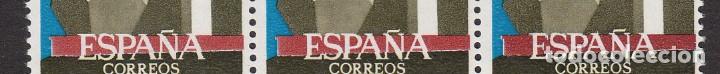Sellos: ERROR - MACULATURA - BLOQUE DE 6 NUM. 1583 R - LETRAS DE ESPA&Ntilde;A ROTAS - Foto 2