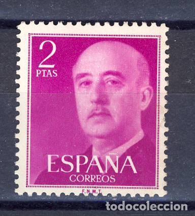 Timbres: 2 PTAS. GENERAL FRANCO.-1955-56.- EDIFIL 1158**.- (3)