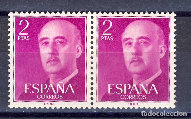 Timbres: 2 PTAS. GENERAL FRANCO.-1955-56.- PAREJA.- EDIFIL 1158**.- (1)
