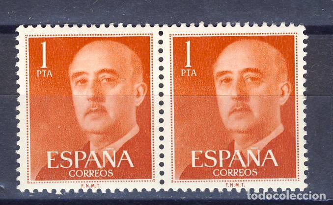 Selos: 1 PTA. GENERAL FRANCO.-1955-56.-PAREJA.- EDIFIL 1153**.-