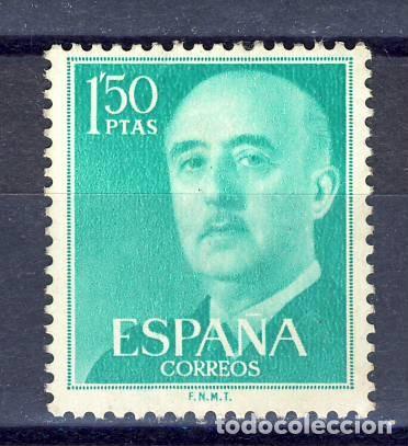 Selos: 1,50 PTAS. GENERAL FRANCO.-1955-56.- EDIFIL 1155**.-(1)