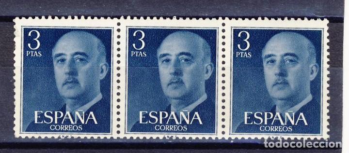 Selos: 3 PTAS. GENERAL FRANCO.-1955-56.- EDIFIL 1159**.- TRIO.-
