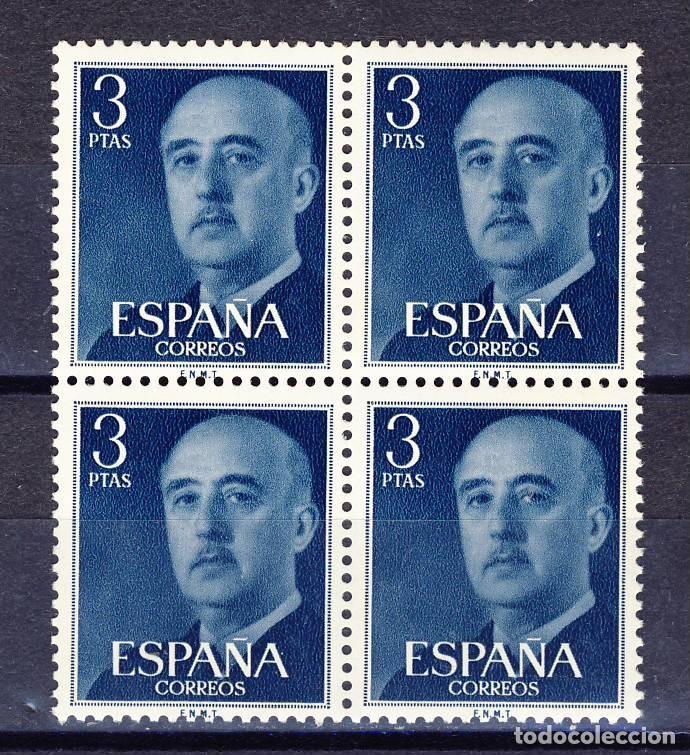 Selos: 3 PTAS. GENERAL FRANCO.-1955-56.- EDIFIL 1159**.- BLOQUE DE CUATRO.-.-