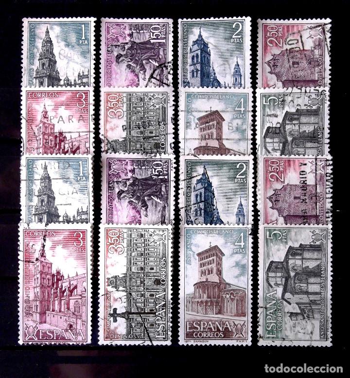 Sellos: 2063-70, DOS SERIES EN USADO. COMPOSTELANO. - Foto 1