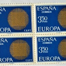 Sellos: SELLOS ESPAÑA 1970 - SERIE EUROPA - EDIFIL 1973 (COMPLETA) - EN BLOQUE DE 4 - NUEVOS