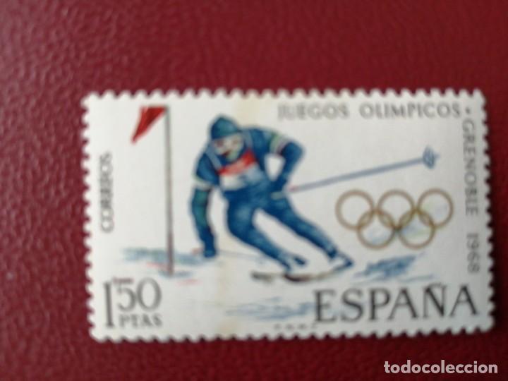 Sellos: EDIFIL 1851 - A&Ntilde;O 1968 - ESQU&Iacute; - DE LA SERIE: X JUEGOS OL&Iacute;MPICOS DE INVIERNO DE GRENOBLE - CON GOMA
