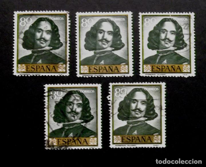 Sellos: 1243, CINCO SELLOS USADOS. VEL&Aacute;ZQUEZ. - Foto 1