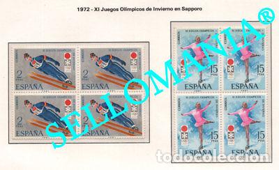 Sellos: 1972 JUEGOS OLIMPICOS INVIERNO SAPPORO 2074 / 75 ** MNH B4 SKATE SKI TC21716