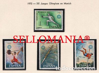 Sellos: 1972 JUEGOS OLIMPICOS MUNICH EDIFIL 2098 / 2101 ** MNH FENCING ESGRIMA TC21049
