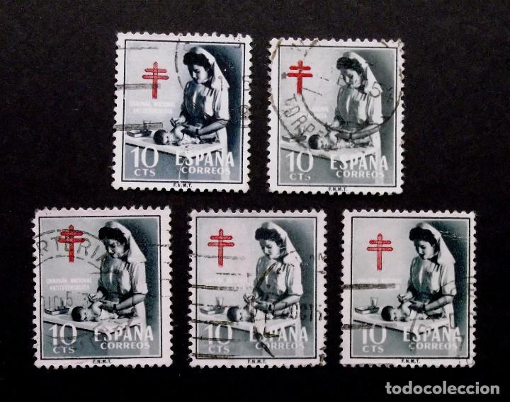 Sellos: 1122, CINCO SELLOS USADOS. TUBERCULOSOS. - Foto 1