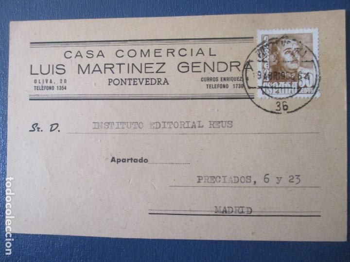 Sellos: CIRCULADA 1956 DE PONTEVEDRA A MADRID - Foto 1