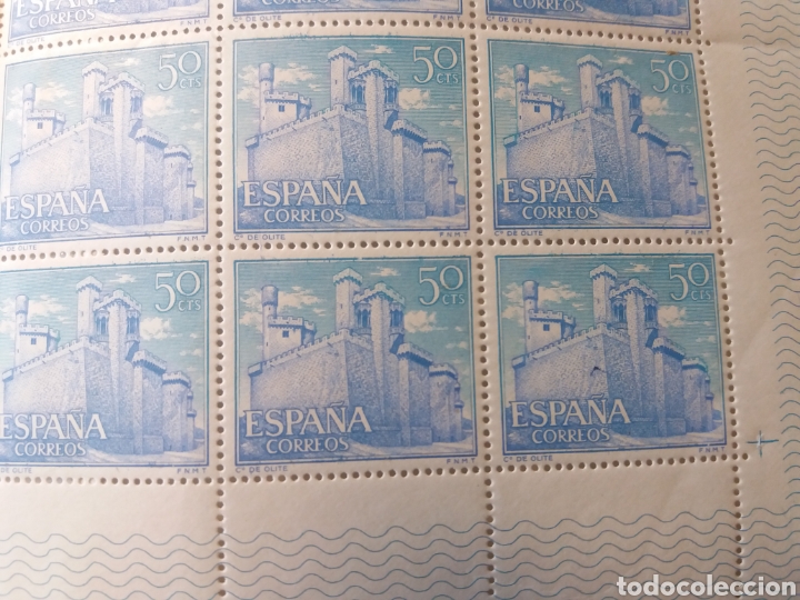 Sellos: Pliego completo25x50 cts Castillo de Olite 1966 - Foto 3